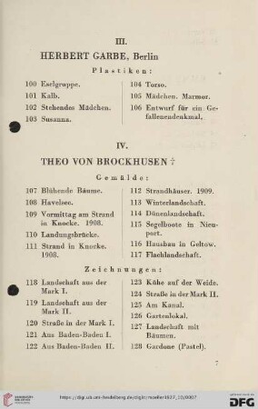 IV. Theo von Brockhusen † (Nr. 107-128)