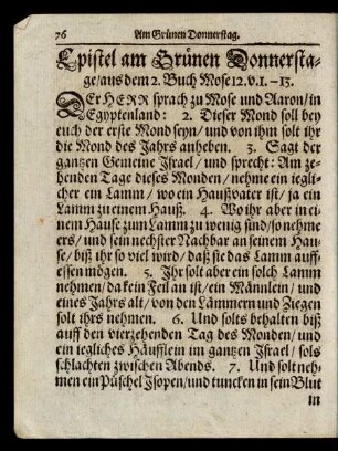 Epistel am Grünen Donnerstage/ ...
