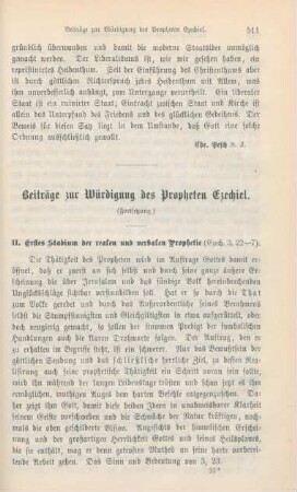 511-528 Beiträge zur Würdigung des Propheten Ezechiel : Fortsetzung