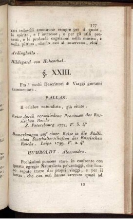 §. XXIII. Viaggi