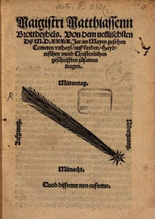 Von dem 1539 gesehenen Cometen Urteil