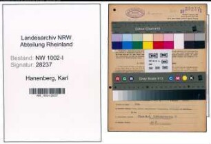 Entnazifizierung Karl Hanenberg, geb. 02.04.1907 (Werkmeister)