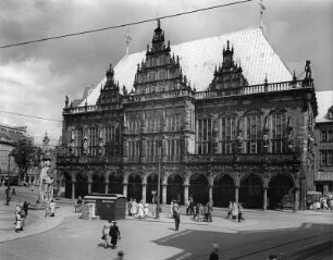 Bremen. Altes Rathaus (1405-1410, 1545 und 1608-1614). Haupteingangsfront