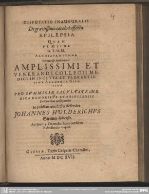 De epilepsia gravissimo cerebri affectu