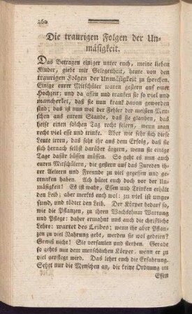 Die traurigen Folgen der Unmäßigkeit