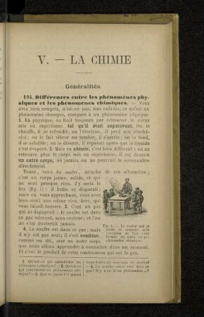 V. - La Chimie