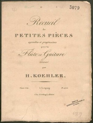 Recueil de petites pièces : agréables et progessives ; pour la flûte et guitare ; oeuv. 114