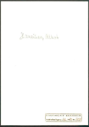 Haueisen, Albert, Frankfurt a. M., an Wichert