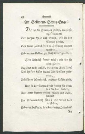 An Selinens Schutz-Engel.