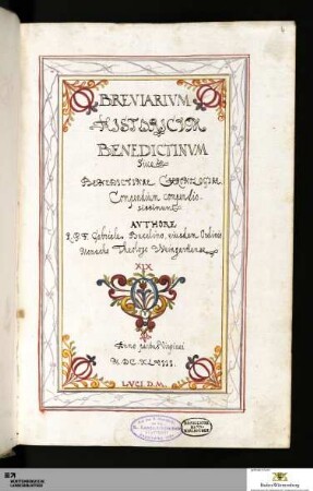 Breviarium historicum Benedictinum - HB V 9
