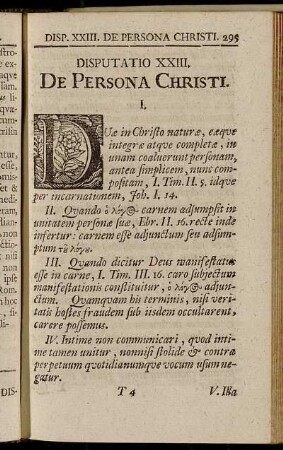 Disputatio XXIII. De Persona Christi
