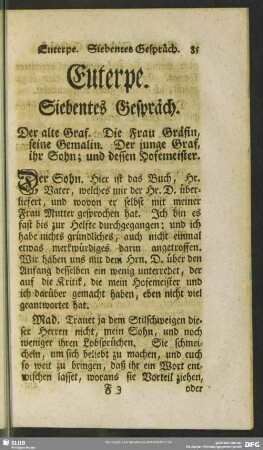 Euterpe. Siebentes Gespräch
