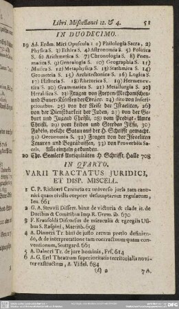 Varii Tractatus Iuridici Et Disp. Miscell.