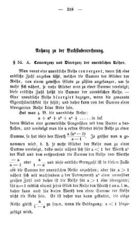 Anhang zu der Buchstabenrechnung.