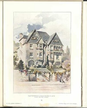 Doppel-Einfamilienhaus in Stuttgart, Werastraße 56 und 58. Außenansicht.