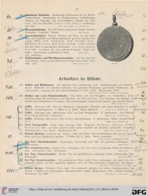 Arbeiten in Silber (Nr. 339-363)