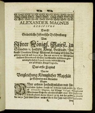 Das erste Capitel. - Das Vierdte Capitel.