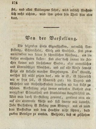 Von der Verstellung