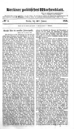 No 5, 30. Januar 1836