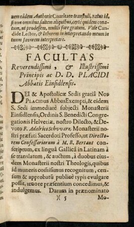 5r-6r, Facultas Reverendissimi, & Illustrissimi Principis... - Approbationes.