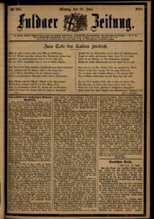 Ausgabe vom Montag, den 18. Juni 1888.