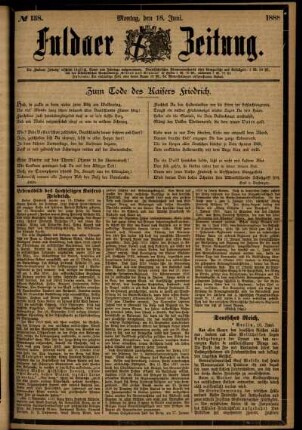 Ausgabe vom Montag, den 18. Juni 1888.