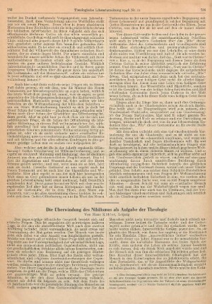 755-758 Die Überwindung des Nihilismus als Aufgabe der Theologie