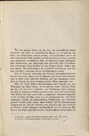 Über die Wirkungen des Zinns auf den thierischen Organismus : Inaug.-Diss. von Strassburg