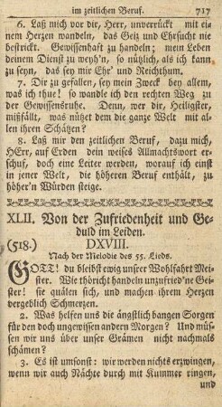 XLII. Von der Zufriedenheit und Geduld im Leiden
