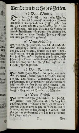 Von denen vier Jahrs-Zeiten. - Von denen Sonn- und Monds-Finsternissen.