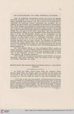 Das Haeckelbildnis von Marie Rosenthal-Hatschek