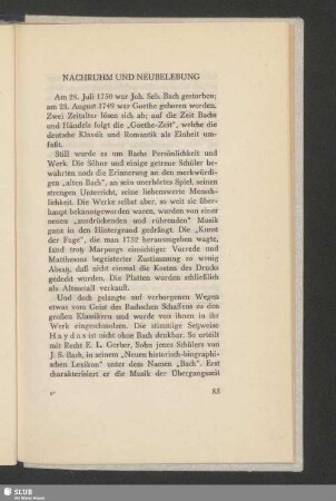 Nachruhm Und Neubelebung