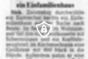 Einbrecher durchwühlte ein Einfamilienhaus