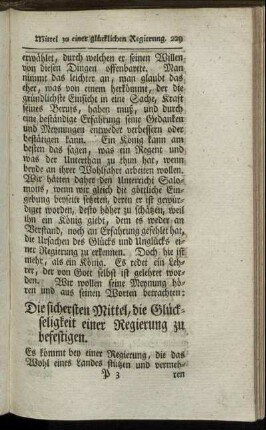Die sichersten Mittel, die Glückseligkeit einer Regierung zu befestigen