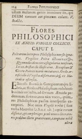 Flores Philosophici Ex Æneid. Virgilii Collecti.