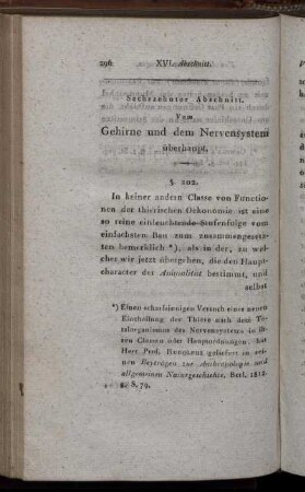 Sechzehnter Abschnitt. Vom Gehirne und dem Nervensystem überhaupt