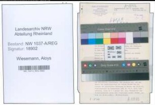 Entnazifizierung Aloys Wiesemann , geb. 00.00.0000 (Sparkassenrendant)