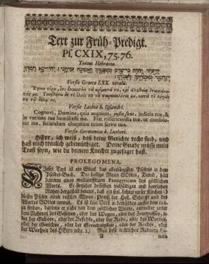 Text zur Früh- Predigt.