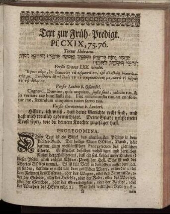 Text zur Früh- Predigt.