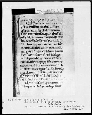 Epistolar — Initialen F, Folio 8recto