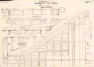 Großschiffahrtsweg, Breslau Hundsfelder Kanalbrücke: Eiserner Überbau: Grundrisse, Schnitte, Details 1:25, 1:10