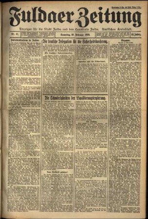 Erste Ausgabe vom Samstag, den 18. Februar 1928.