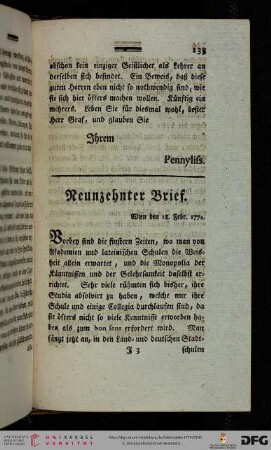 Neunzehnter Brief
