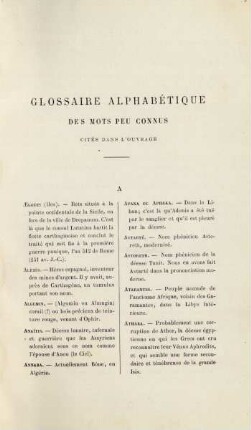 Glossaire Alphabétique Des Mots Peu Connus