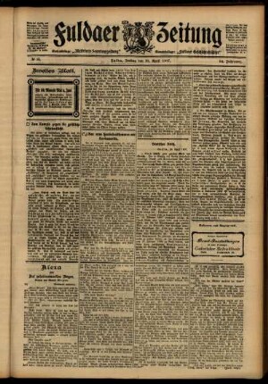 Zweite Ausgabe vom Freitag, den 26. April 1907.