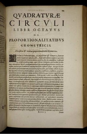 Neceßitas & utilitas proportionalitatis Geometriciae.