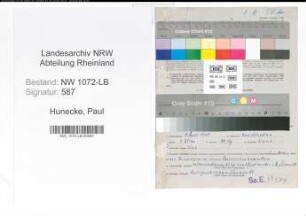 Entnazifizierung Paul Hunecke , geb. 08.04.1905 (Oberregierungsrat)