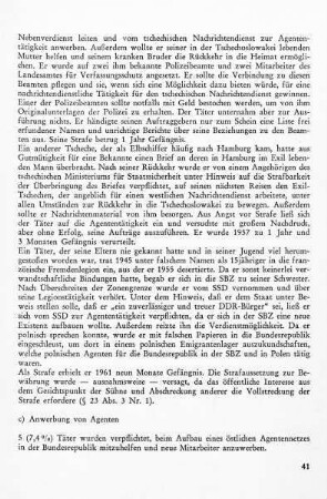c) Anwerbung von Agenten