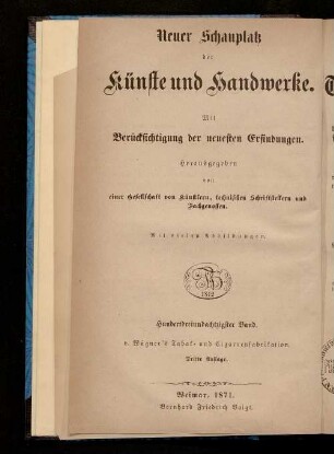Handbuch der Tabak- u. Cigarrenfabrikation : mit besonderer Berücksichtigung der im Handel vorkommenden Tabakssorten, der Kultur, Zubereitung und chemischen Analyse, Verfälschungen, sowie Toxikologie des Tabaks