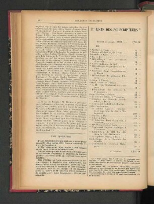11e Liste des Souscripteurs.